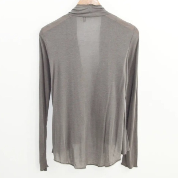 Elie‎ Tahari Sz XS gray Silk Cascade front lightweight cardigan long sleeves - Picture 8 of 8
